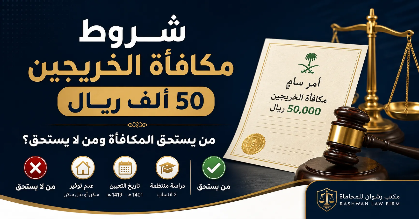 شروط مكافأة الخريجين 50 ألف ريال — من يستحق ومن لا يستحق؟