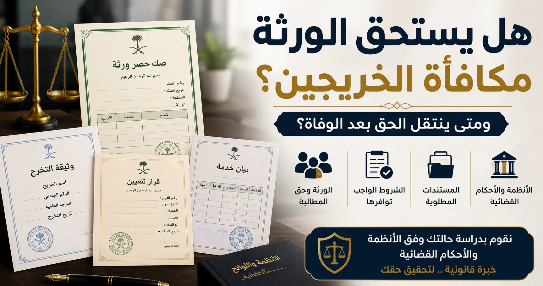 هل يستحق الورثة مكافأة الخريجين؟ وهل ينتقل الحق بعد الوفاة؟